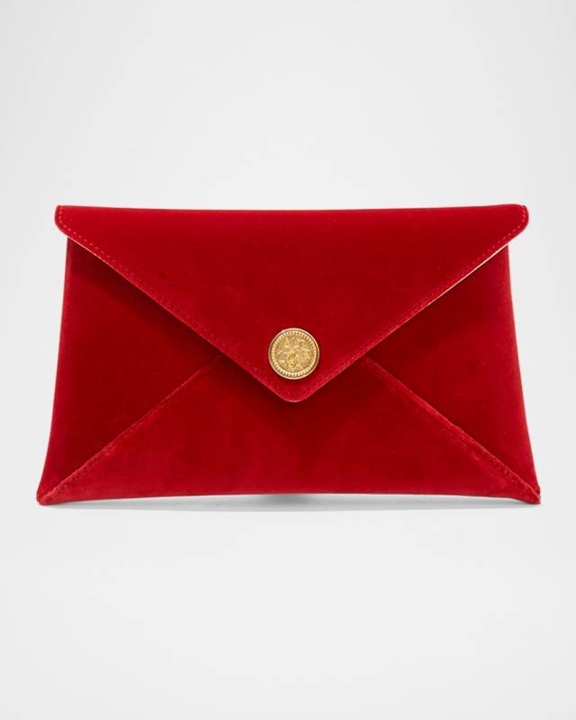 Envelope Flap Velvet Clutch Bag
