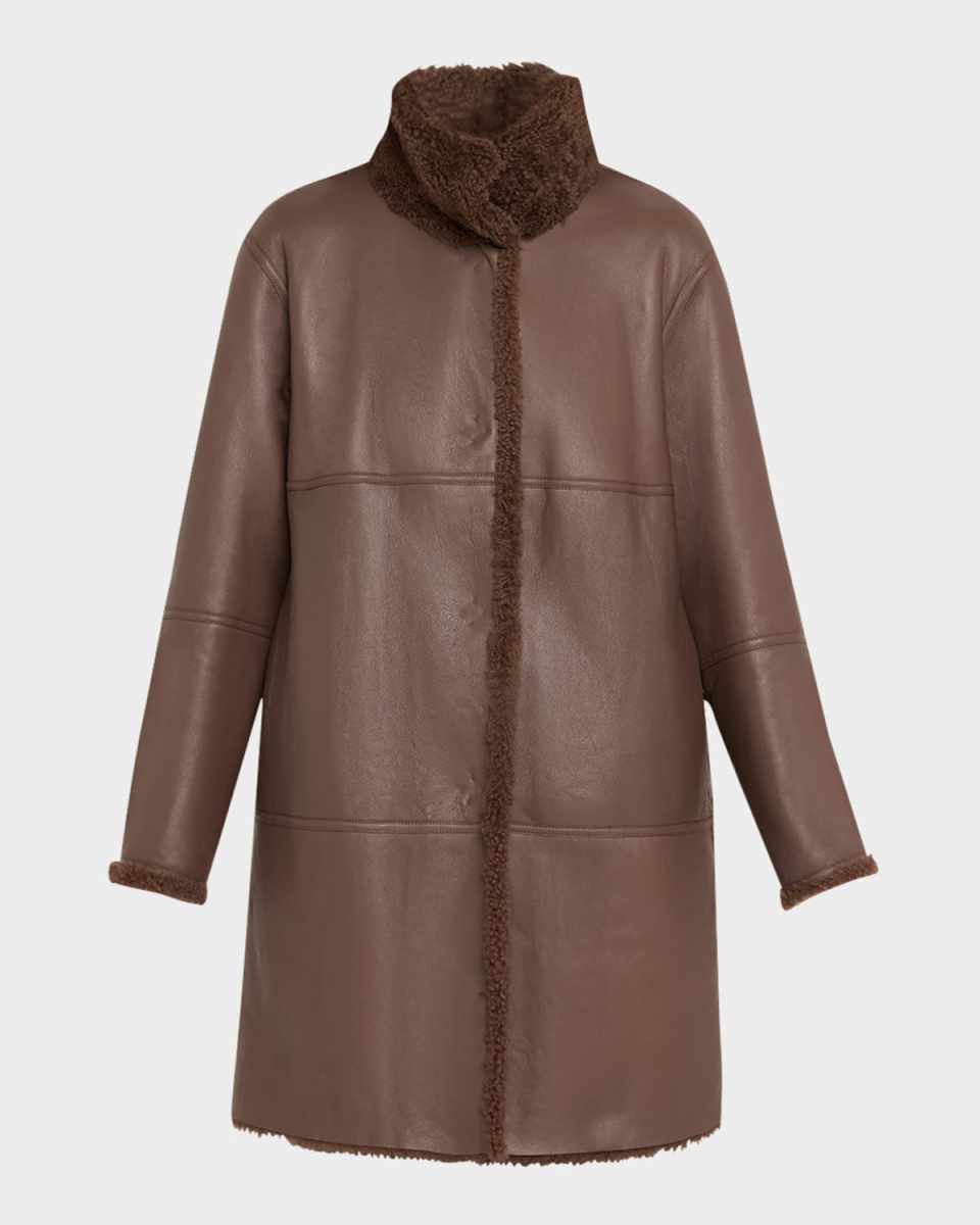 Reversible Leather & Sheep Shearling Coat