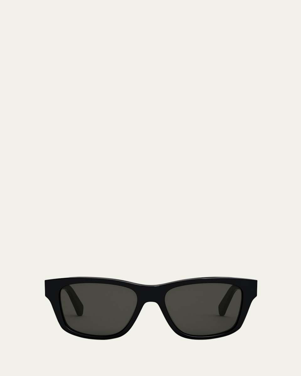 Logo Monochrome Rectangle Acetate Sunglasses