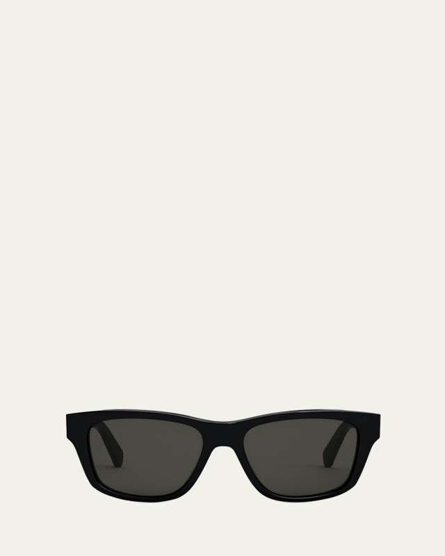 Logo Monochrome Rectangle Acetate Sunglasses
