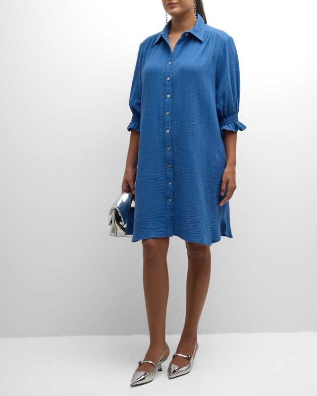Plus Size Miller Cotton Gauze Shirtdress