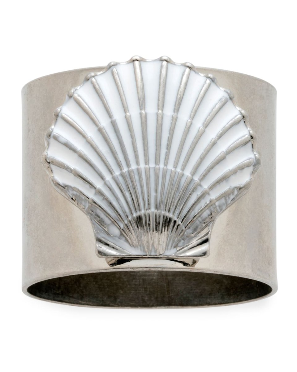 Painted Shell Napkin Rings, Set of 2