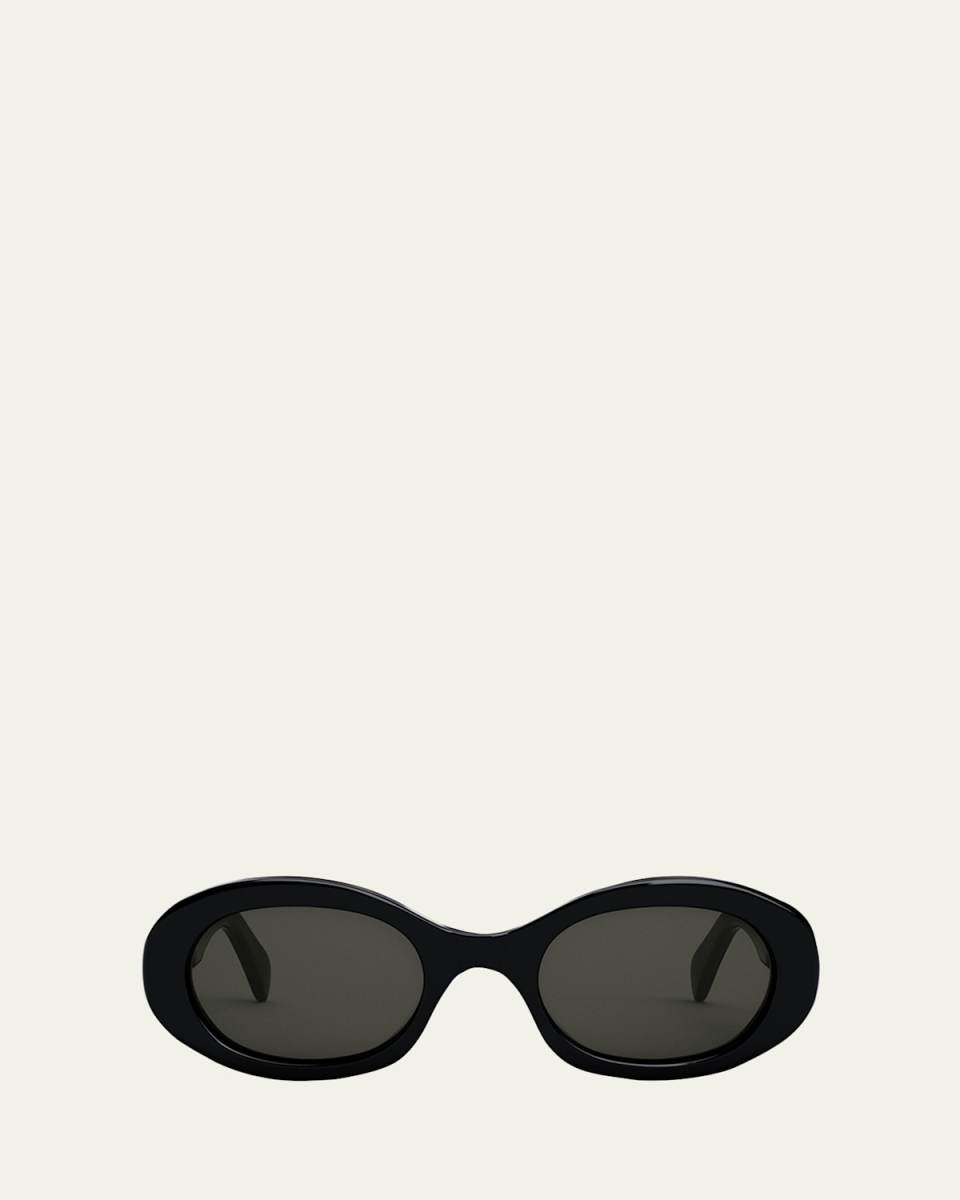 Triomphe Logo Oval Acetate Sunglasses
