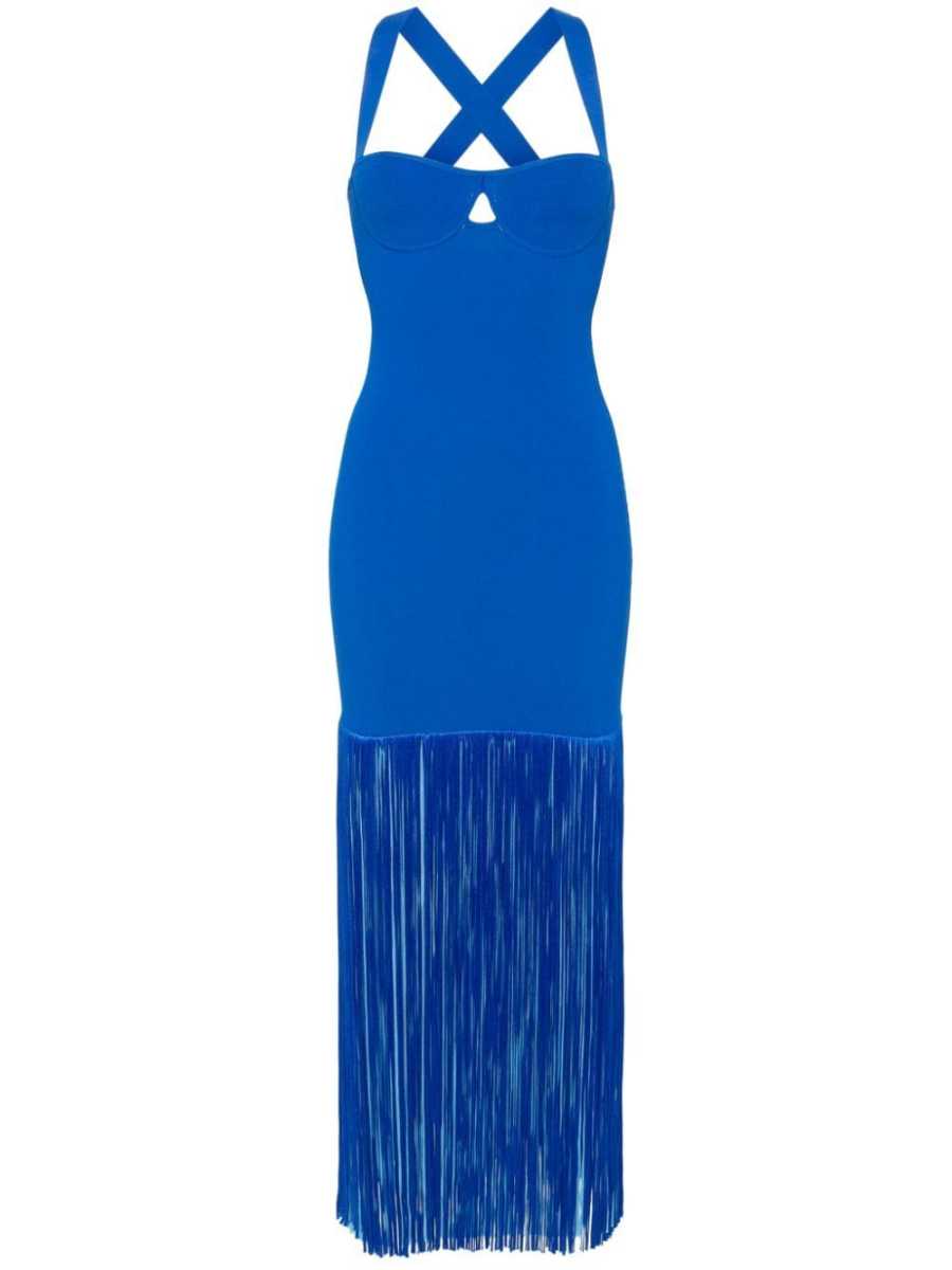 Mia fringe-detail maxi dress