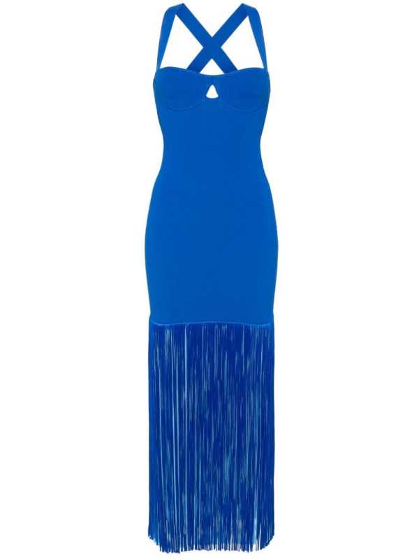 Mia fringe-detail maxi dress