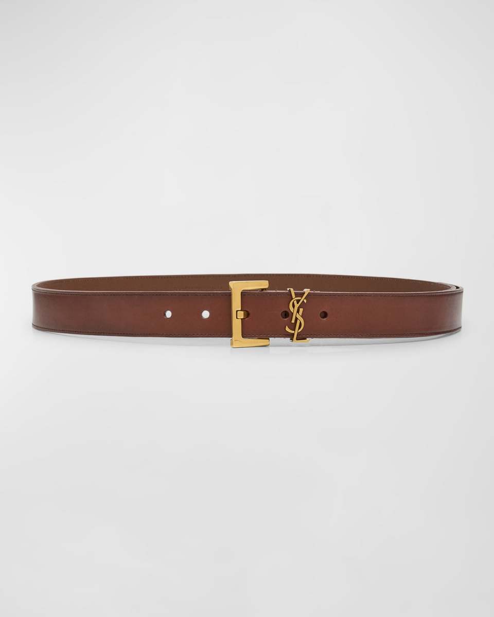 YSL Brass & Leather Belt