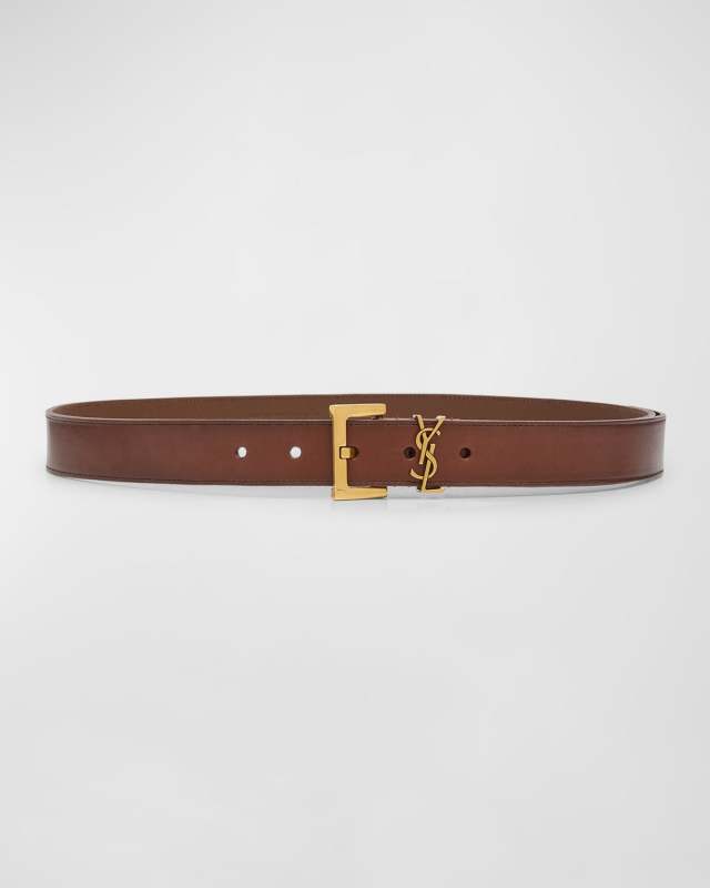 YSL Brass & Leather Belt
