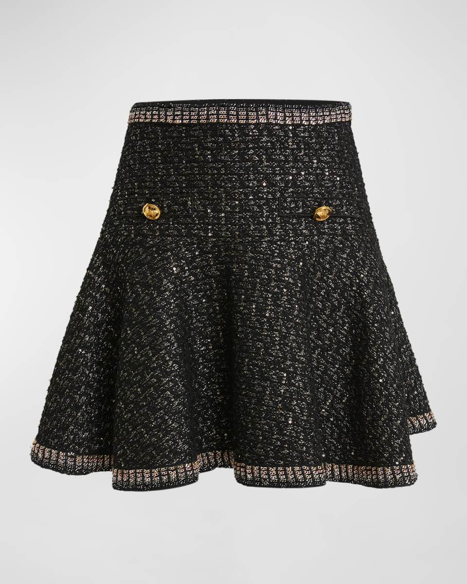Metallic Tweed Mini Skirt