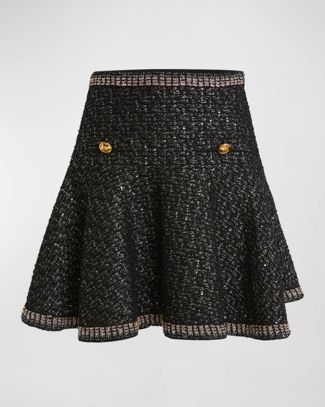 Metallic Tweed Mini Skirt