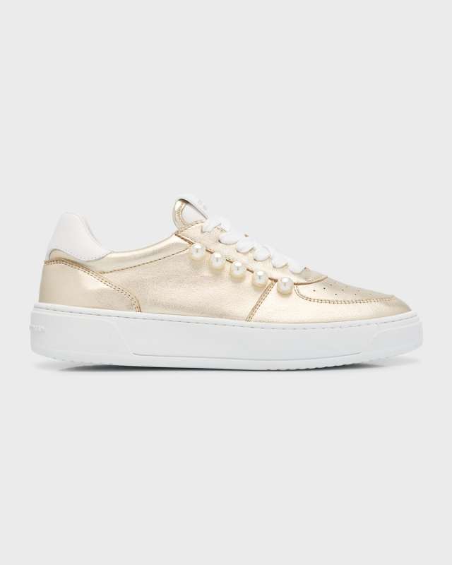 Metallic Pearly Low-Top Sneakers