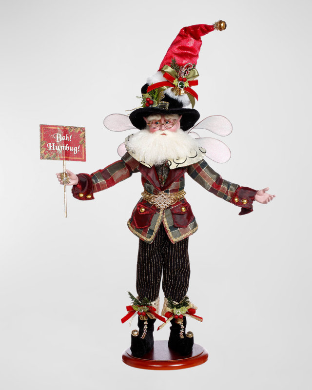 Bah Humbug Fairy on Base Christmas Decor, 21"