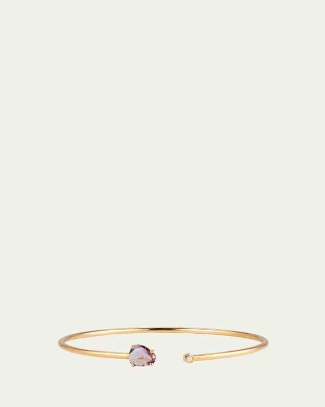 Pink Sapphire and Diamond Bendable Cuff Bracelet