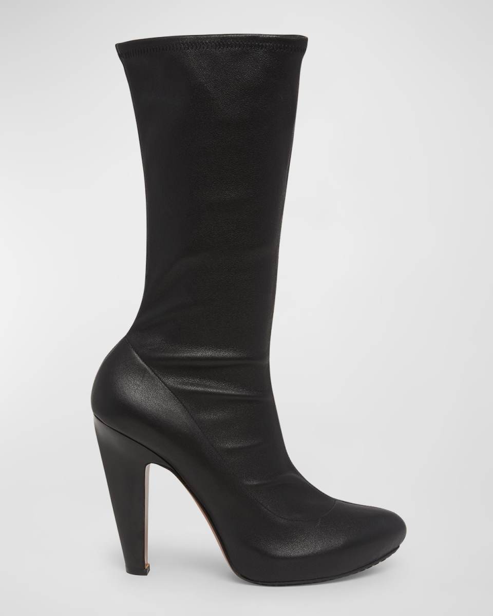 Stretch Napa Leather Mid Boots