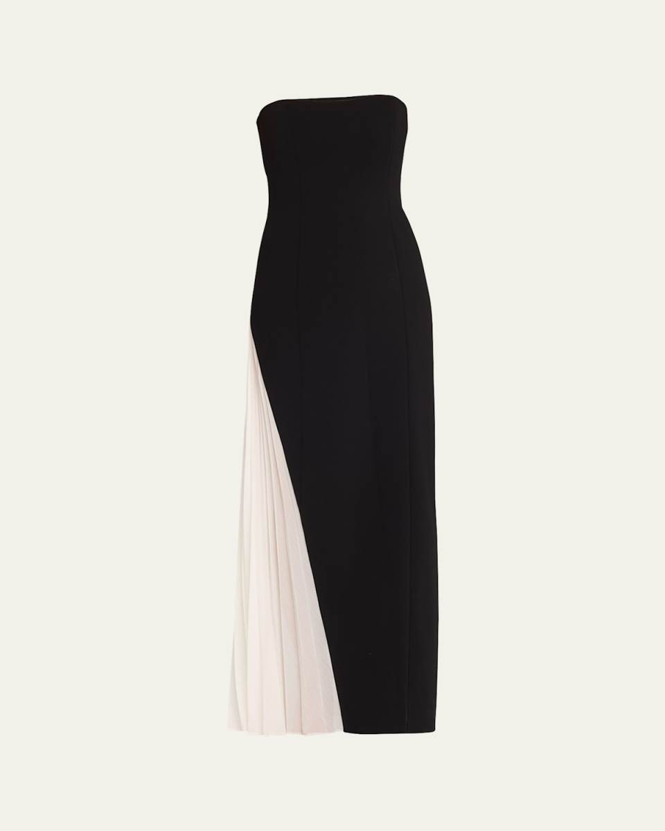 Retha Strapless Maxi Dress with Godet-Pleated Side Panel