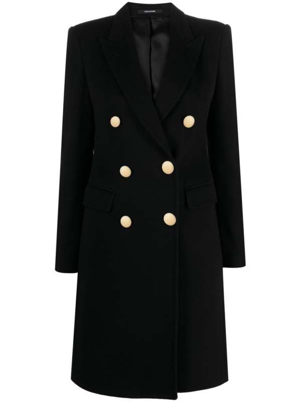 peak-lapels double-breasted coat