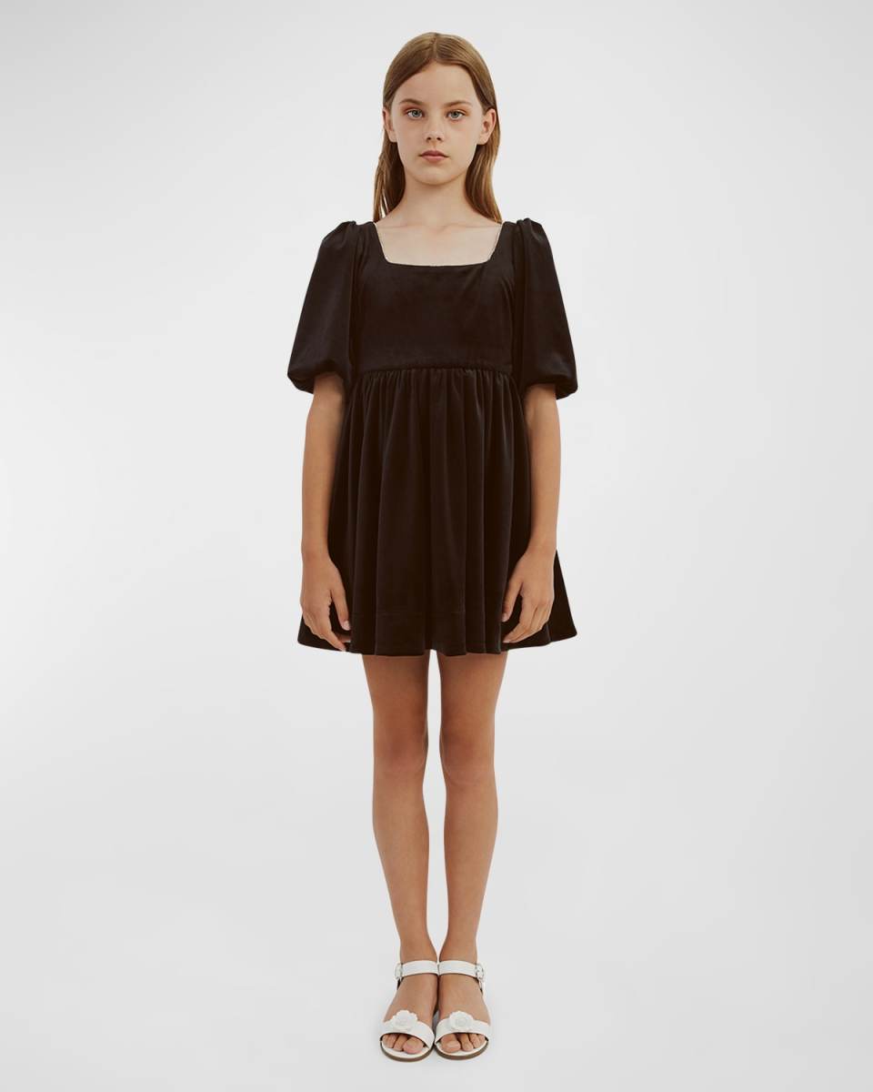 Girl's Latica Faux Pearl Embellished Mini Dress, Size 4-1