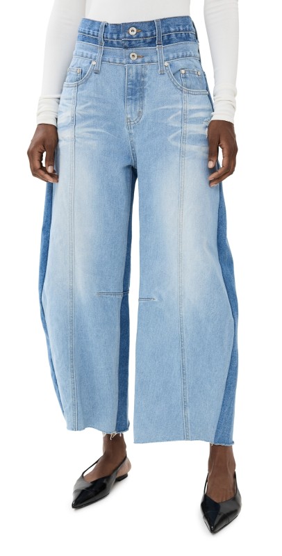 ROKH Balloon Shaped Layered Denim Light Blue