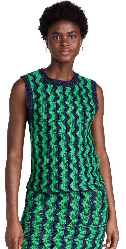 Wales Bonner Isle Top GREEN AND NAVY
