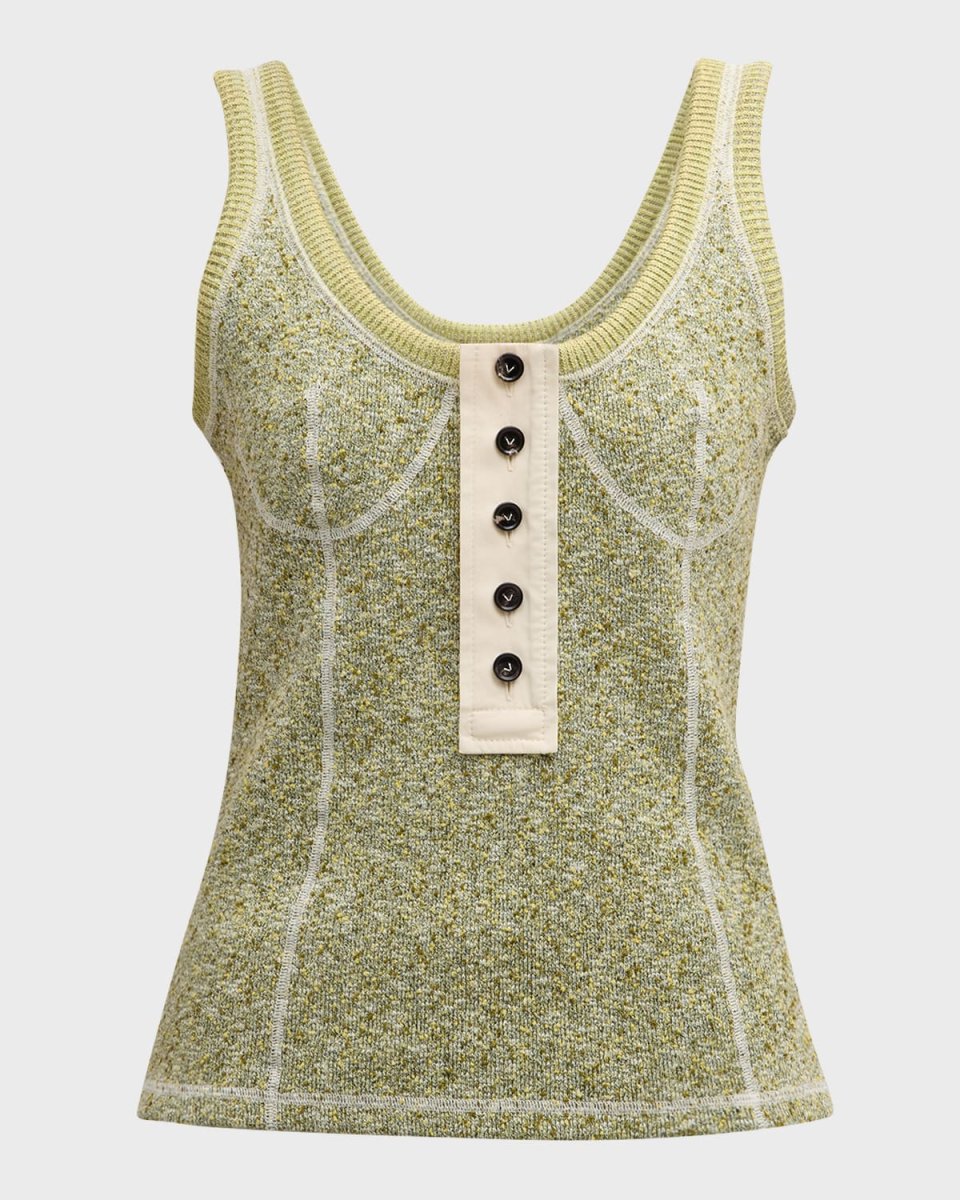 Knotted Mouline Cotton Jersey Tank Top