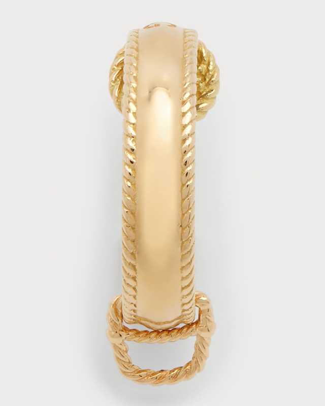 Yellow Gold Half Moon Earring, Single