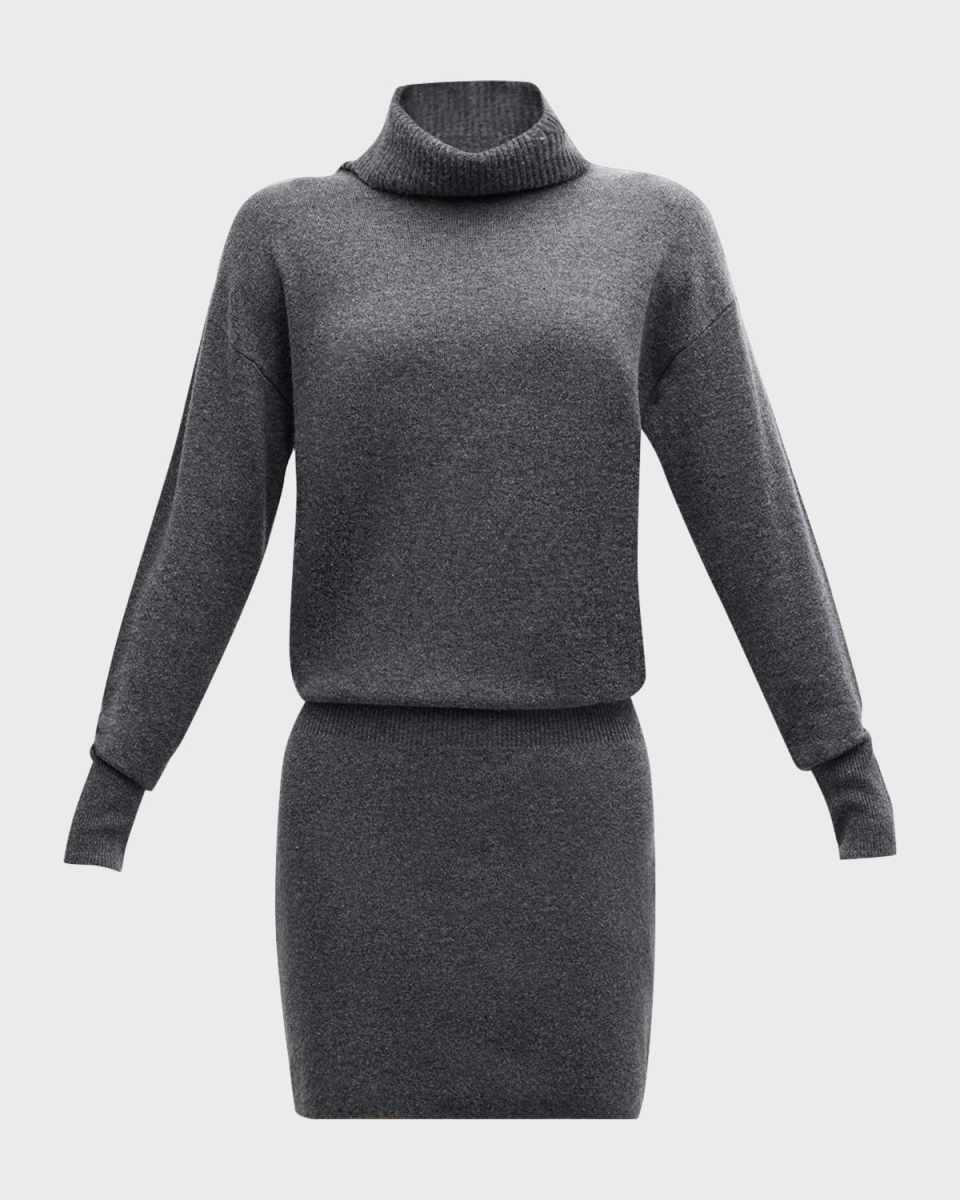 Cassidy Wool-Cashmere Turtleneck Sweater Dress