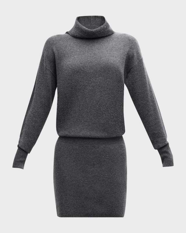 Cassidy Wool-Cashmere Turtleneck Sweater Dress