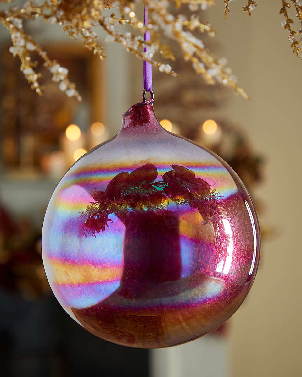 Burgundy Pearl Glass Ball Christmas Ornament