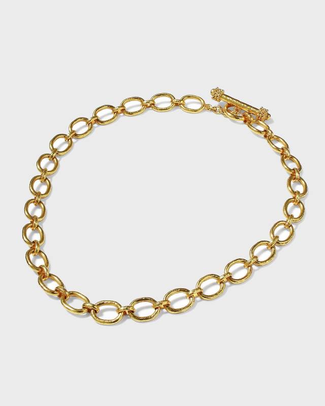 19K Fiesole Link Necklace, 17"L