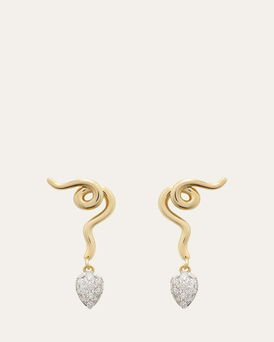Vine Diamond Pavé Drop Earrings