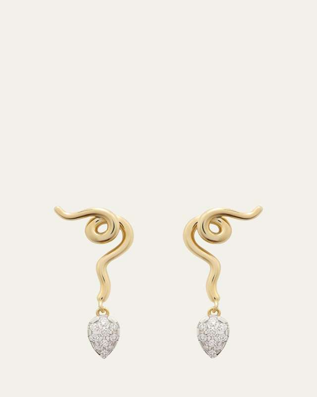 Vine Diamond Pavé Drop Earrings
