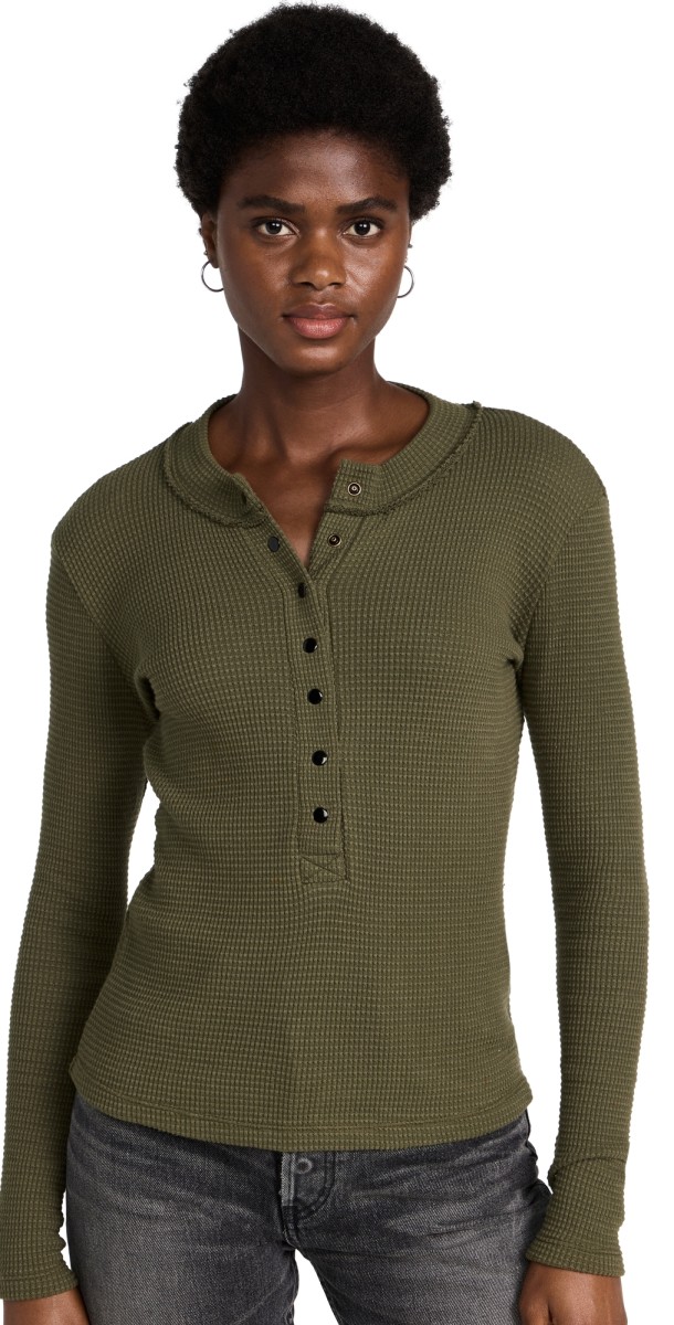 ASKK NY Snap Henley Top Fatigue