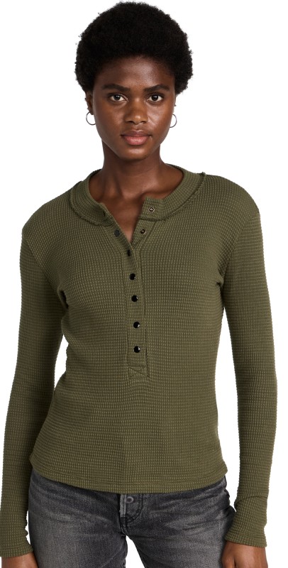ASKK NY Snap Henley Top Fatigue