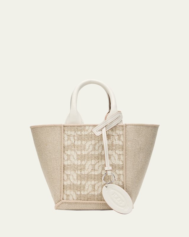 Mini Linen Top-Handle Bag
