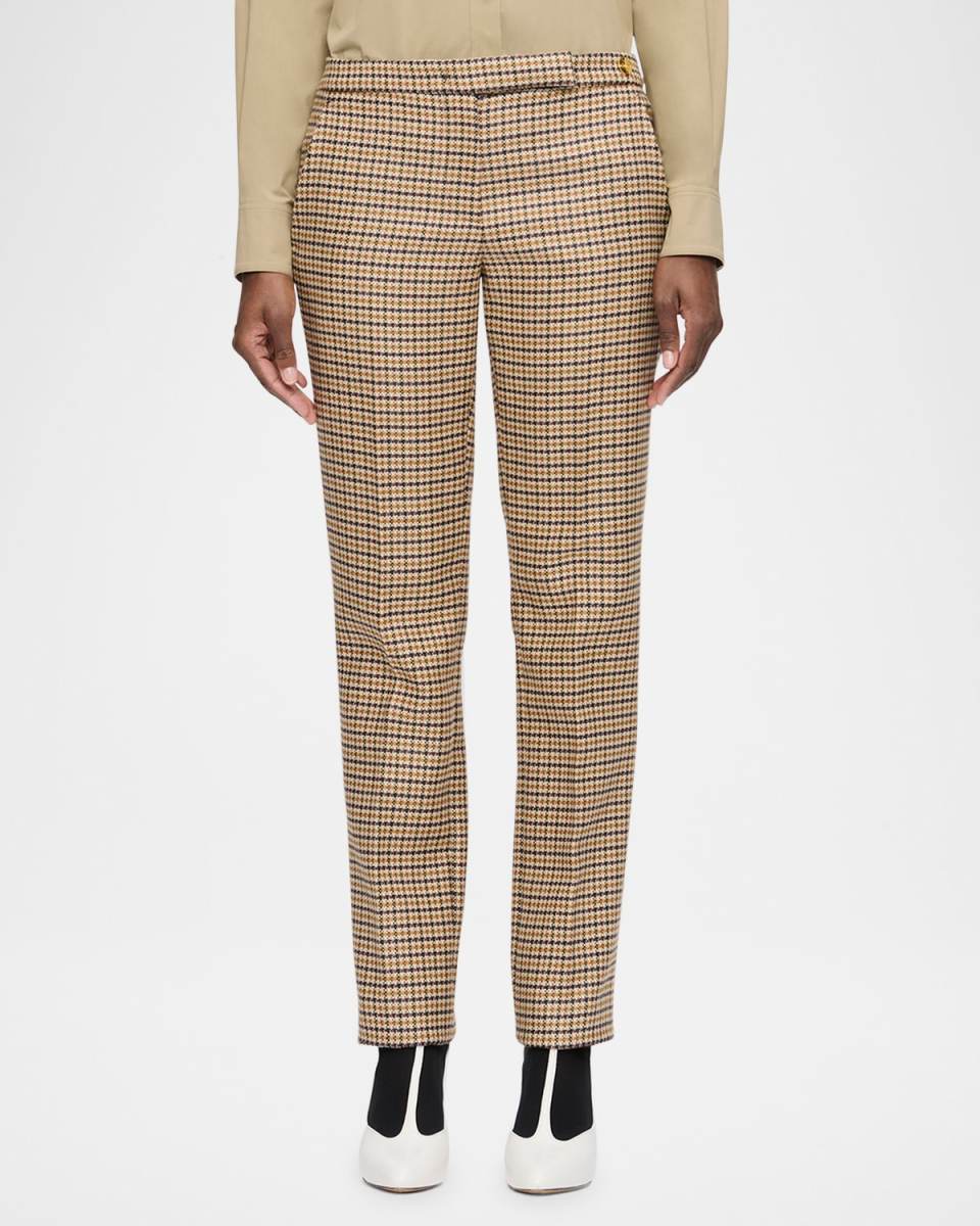 Teddy Plaid-Print Virgin Wool Pants