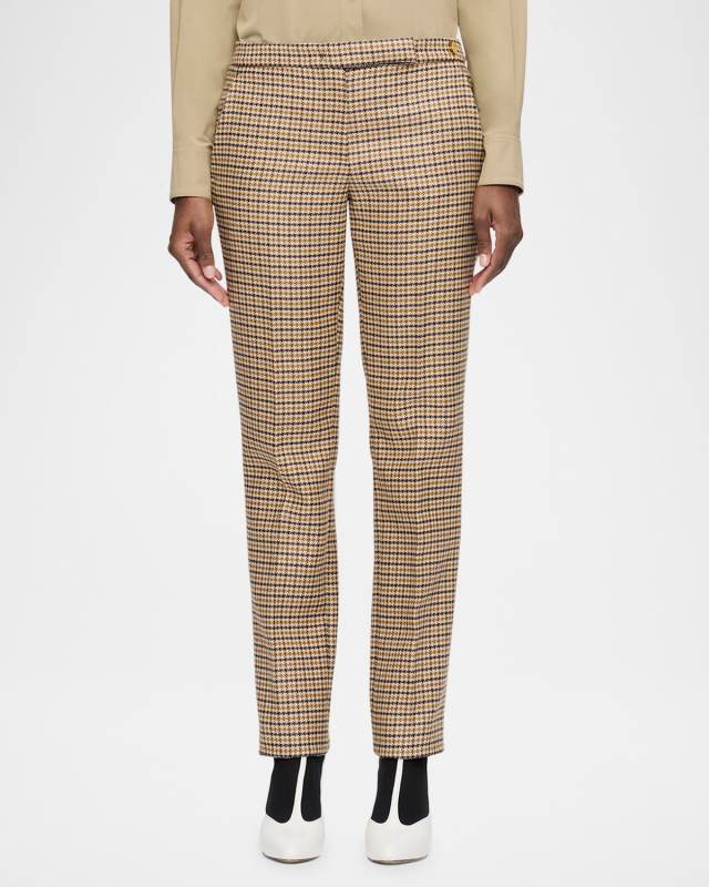 Teddy Plaid-Print Virgin Wool Pants