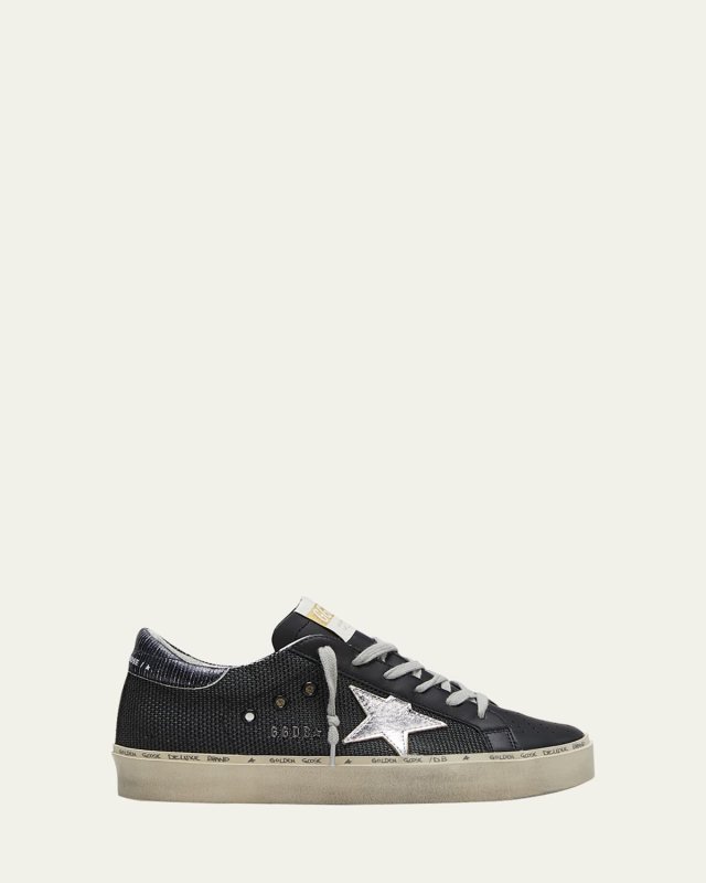 Mid Star Mixed Leather Net Sneakers