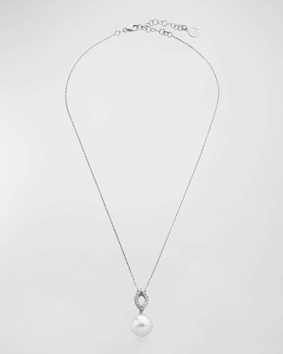 Lilit Pearl Pendant Necklace with Cubic Zirconia Open Bale