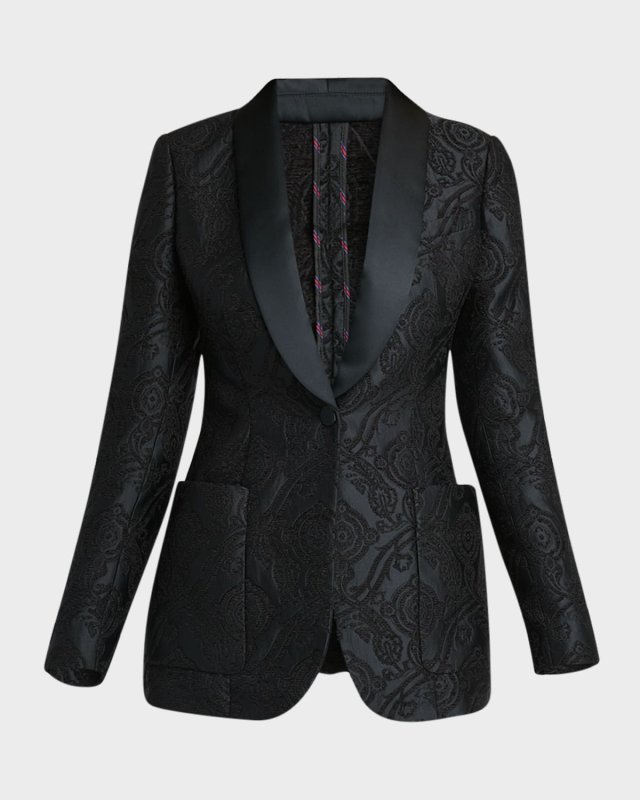 Scroll Jacquard Tuxedo Jacket