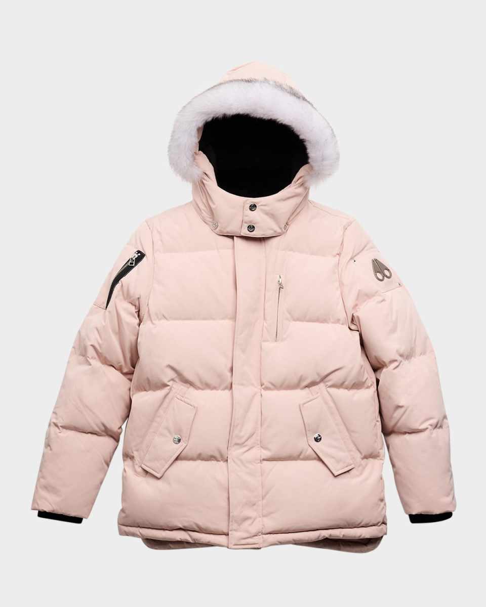 Kid's Puffer Shearling Coat, Size XS-