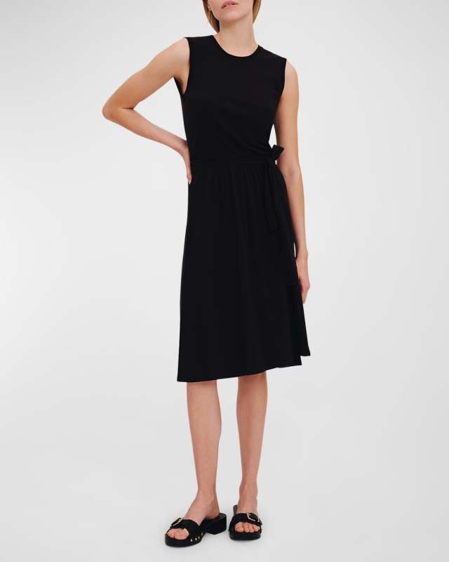 High Torsion Cotton Sleeveless Midi Dress