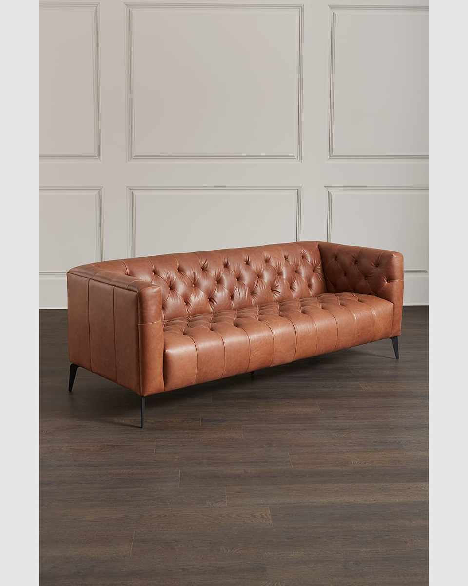 Nicola Leather Sofa, 84"