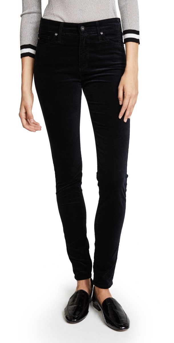 AG Farrah Velvet Skinny Super Black