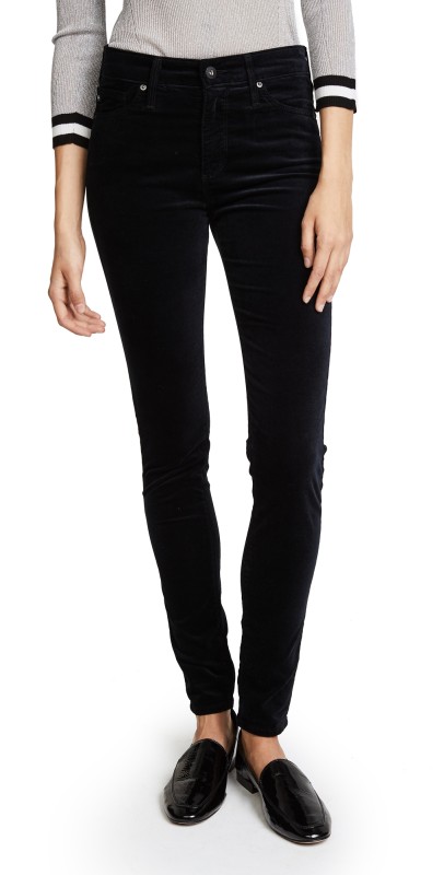 AG Farrah Velvet Skinny Super Black