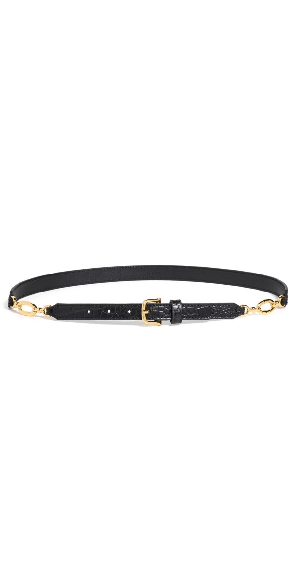 FRAME Jewelry Detail Belt Black Croc