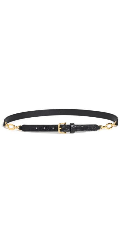 FRAME Jewelry Detail Belt Black Croc
