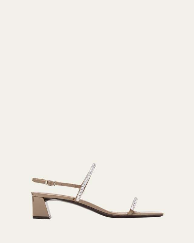 Vernice Crystal Patent Slingback Sandals