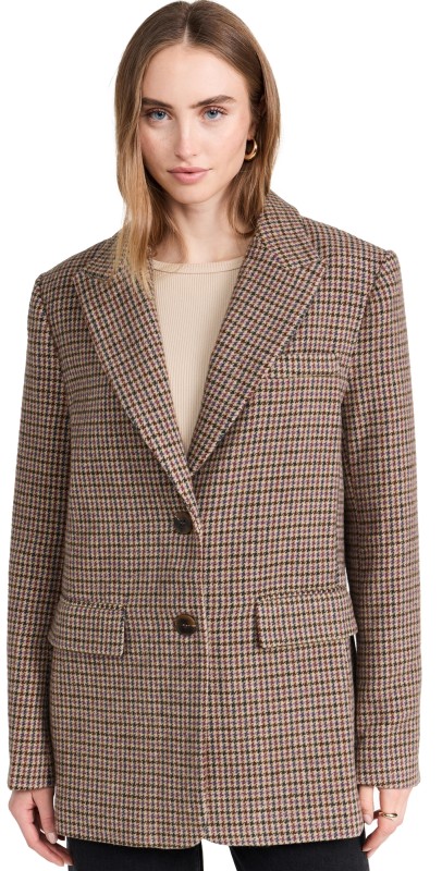 ASTR the Label Pauline Blazer Brown Purple Multi
