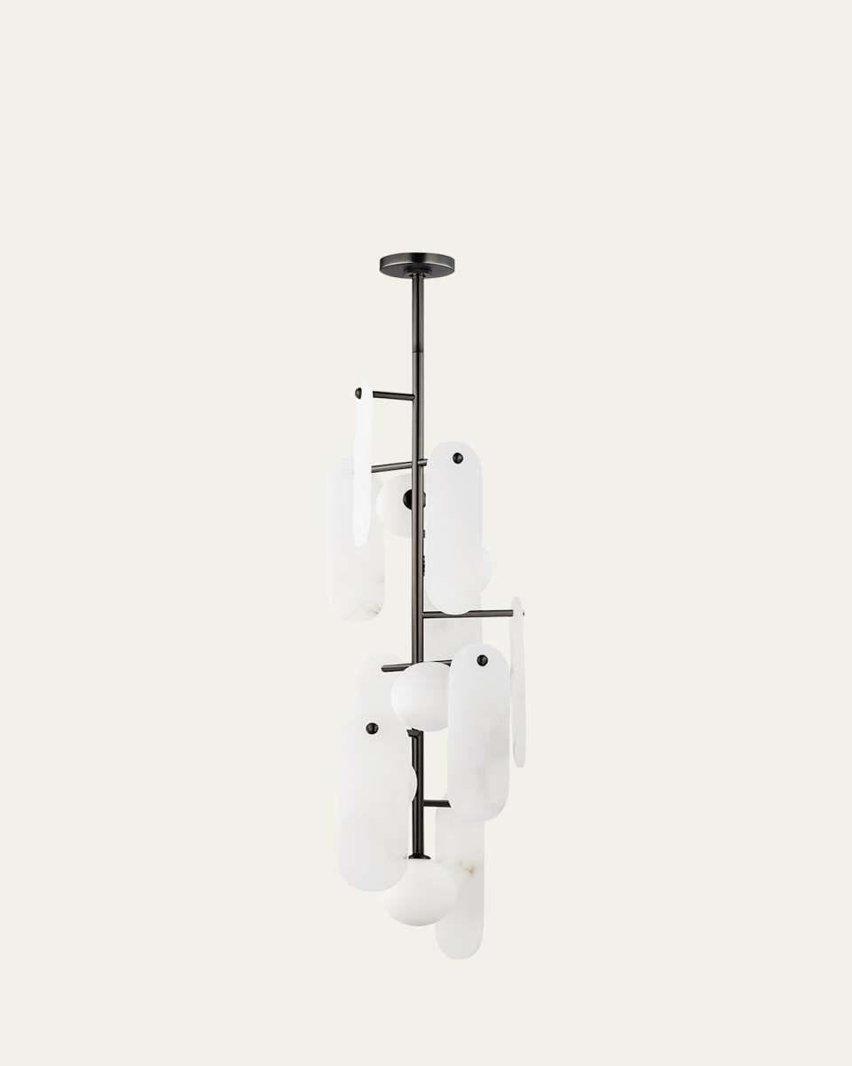 Megalith Alabaster Stone 42" 5-Light Vertical Chandelier