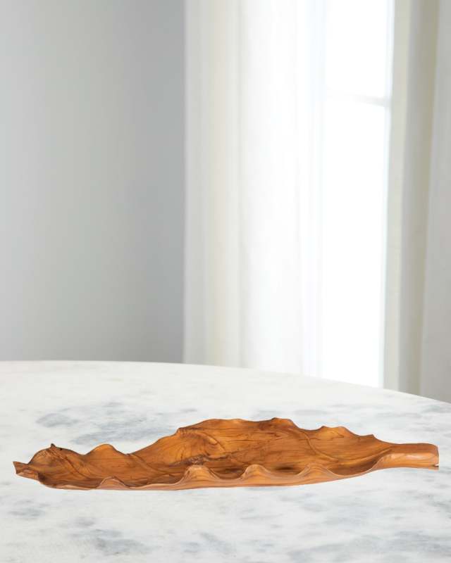 Teak Wood Leaf Bowl
