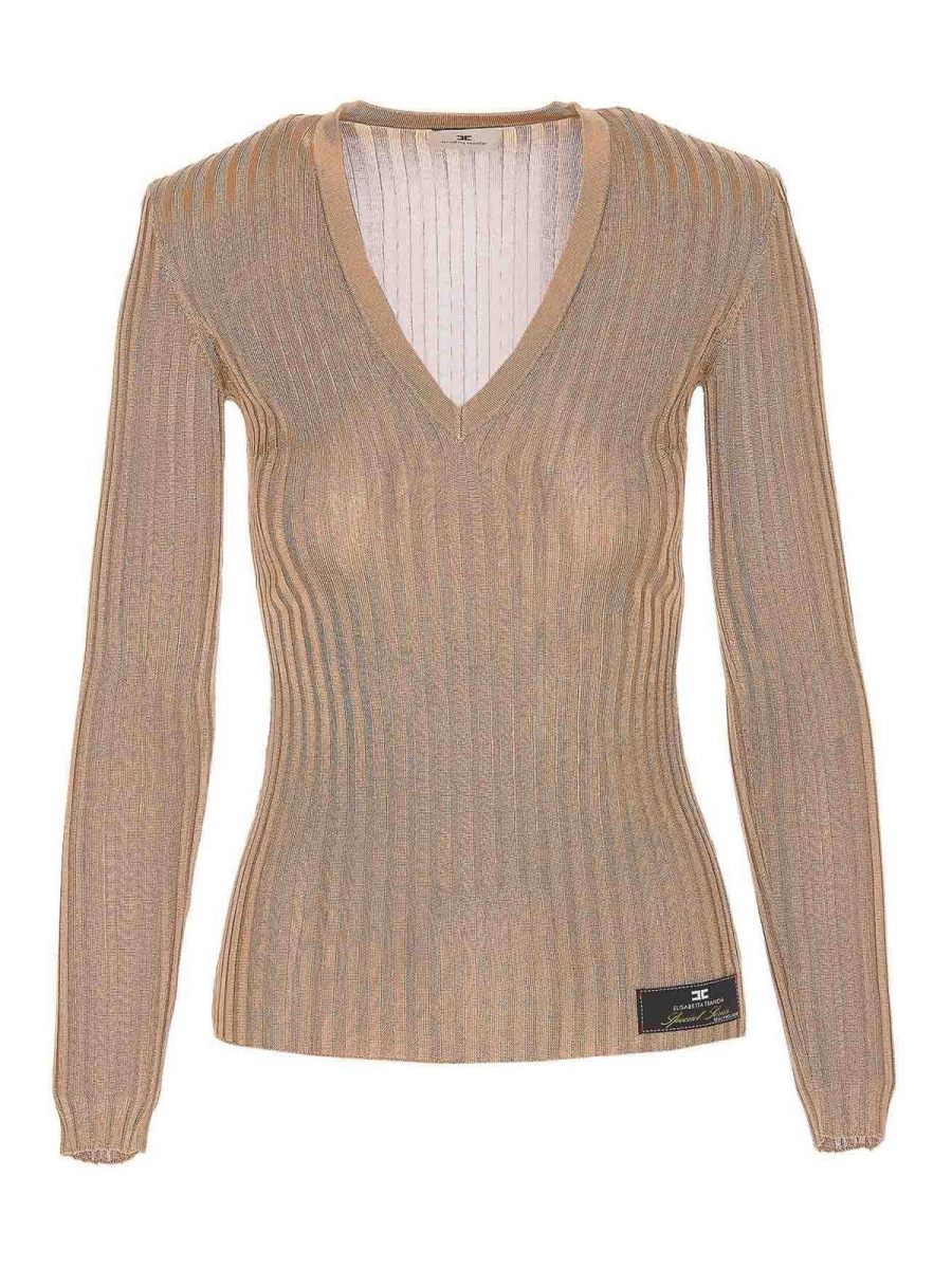 Elisabetta Franchi Pull Col Rond - Beige